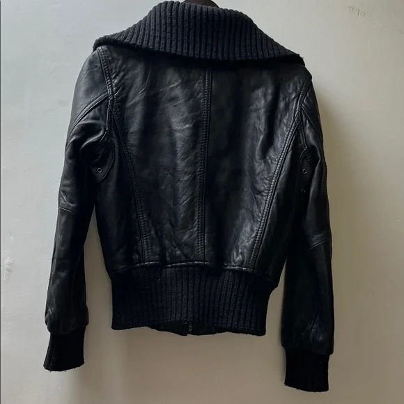 Michael Kors Black Leather Jacket size M - Picture 2 of 9